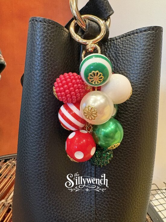 Hand Crafted Accessories - Mistletoe Magic Purse/Bag Charm, gold-toned